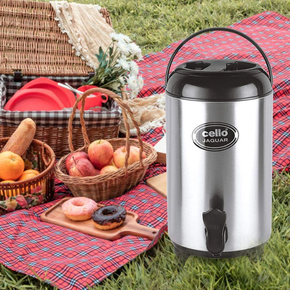 CELLO Jaguar 10 L Black Stainless Steel Insulated Water Jug — Leak‑Proof Large Capacity Hot & Cold Beverages Jug for Home, Outdoor & Parties image 4