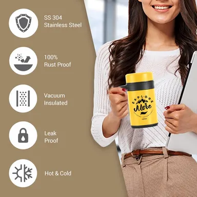 MILTON Cosmic 500 Thermosteel Mug, 500 ml, Yellow | Stainless Steel Strainer | Hot & Cold | Vacuum Insulated | Rust Proof | Leak Proof | Tea | Coffee | Mug thumbnail 11