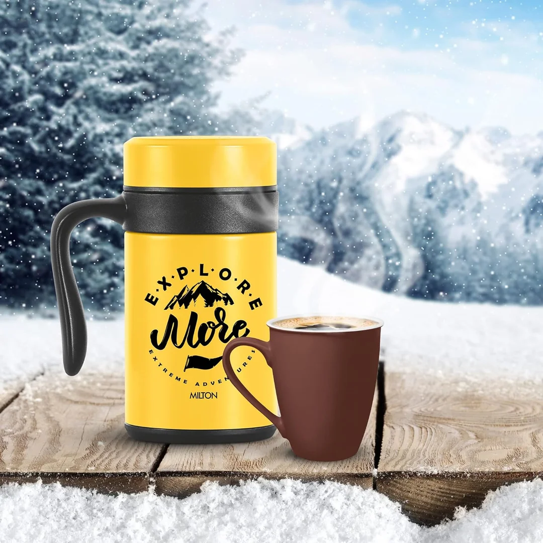 MILTON Cosmic 500 Thermosteel Mug, 500 ml, Yellow | Stainless Steel Strainer | Hot & Cold | Vacuum Insulated | Rust Proof | Leak Proof | Tea | Coffee | Mug image 9