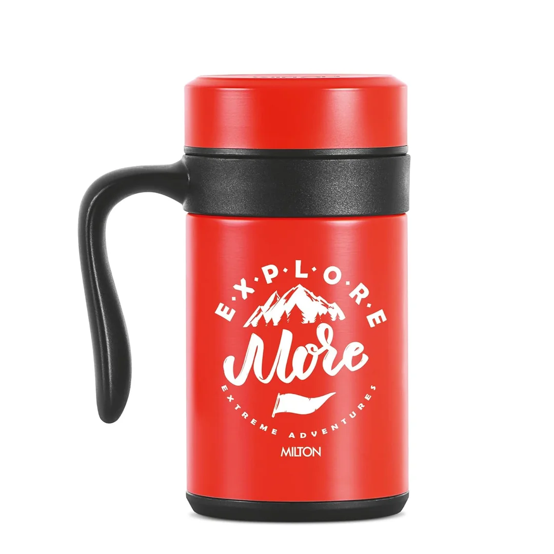 MILTON Cosmic 500 Thermosteel Mug, 500 ml, Yellow | Stainless Steel Strainer | Hot & Cold | Vacuum Insulated | Rust Proof | Leak Proof | Tea | Coffee | Mug image 5