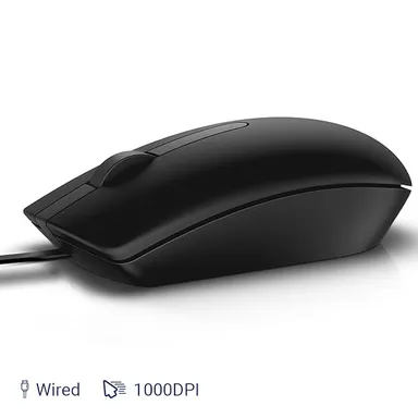 Dell MS116 Wired Optical Mouse | 1000DPI | LED Tracking | Scrolling Wheel | Plug and Play thumbnail 4