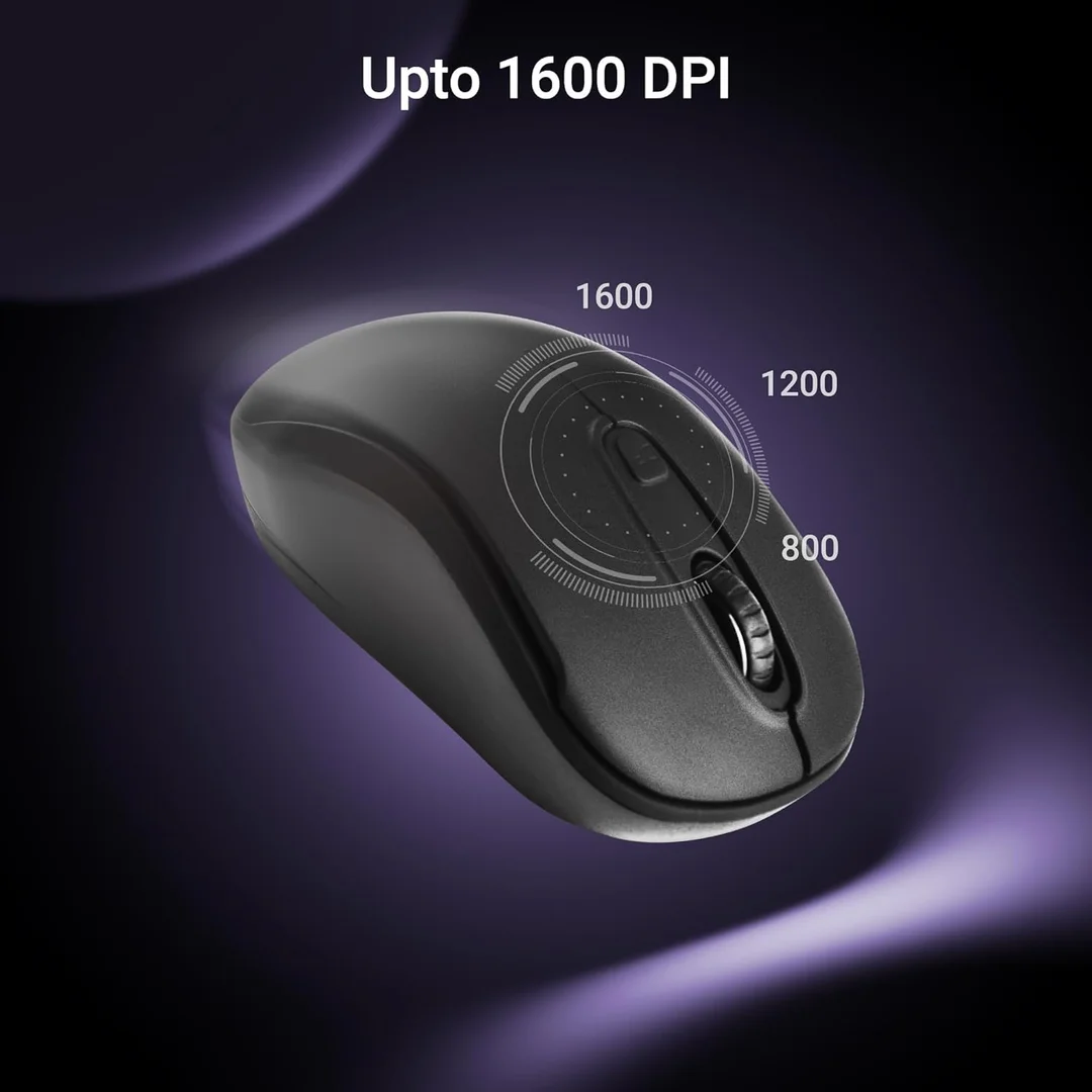 ZEBRONICS Dash Pro 2.4GHz Wireless Mouse, Upto 1600 DPI (Black) image 3