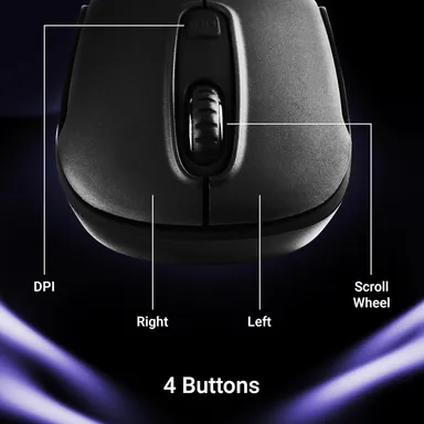 ZEBRONICS Dash Pro 2.4GHz Wireless Mouse, Upto 1600 DPI (Black) thumbnail 4