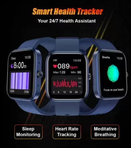 Fire‑Boltt Ninja Call 2 1.83″ Bluetooth Calling Smartwatch | 27 Sports Modes | SpO2 & Heart Rate Monitoring | IP67 | Blue Strap image 3