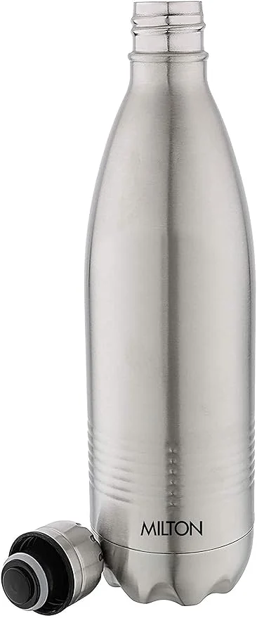 Milton Duo DLX 750ml Thermosteel Water Bottle, Leak Proof Lid, 24 Hr Hot & Cold, ISI Certified, Vacuum Insulated |Silver image 2
