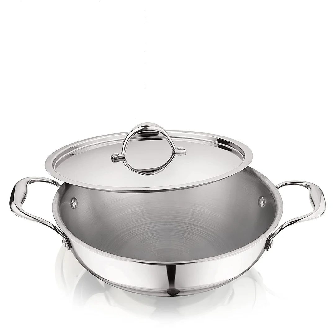 Krishna Tri‑Ply 2.5 DKL 28 Induction‑Compatible Professional Stainless Steel Cooking Pot | Even Heat Distribution, Durable Build, Everyday Kitchen Essential image 2