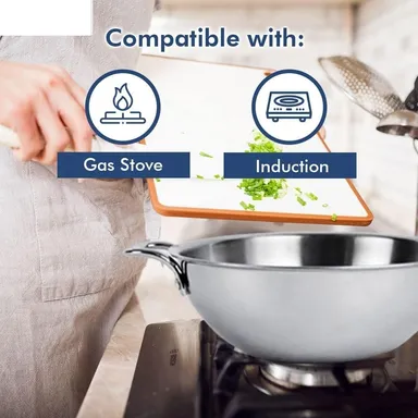 Krishna Tri‑Ply 2.5 DKL 28 Induction‑Compatible Professional Stainless Steel Cooking Pot | Even Heat Distribution, Durable Build, Everyday Kitchen Essential thumbnail 3
