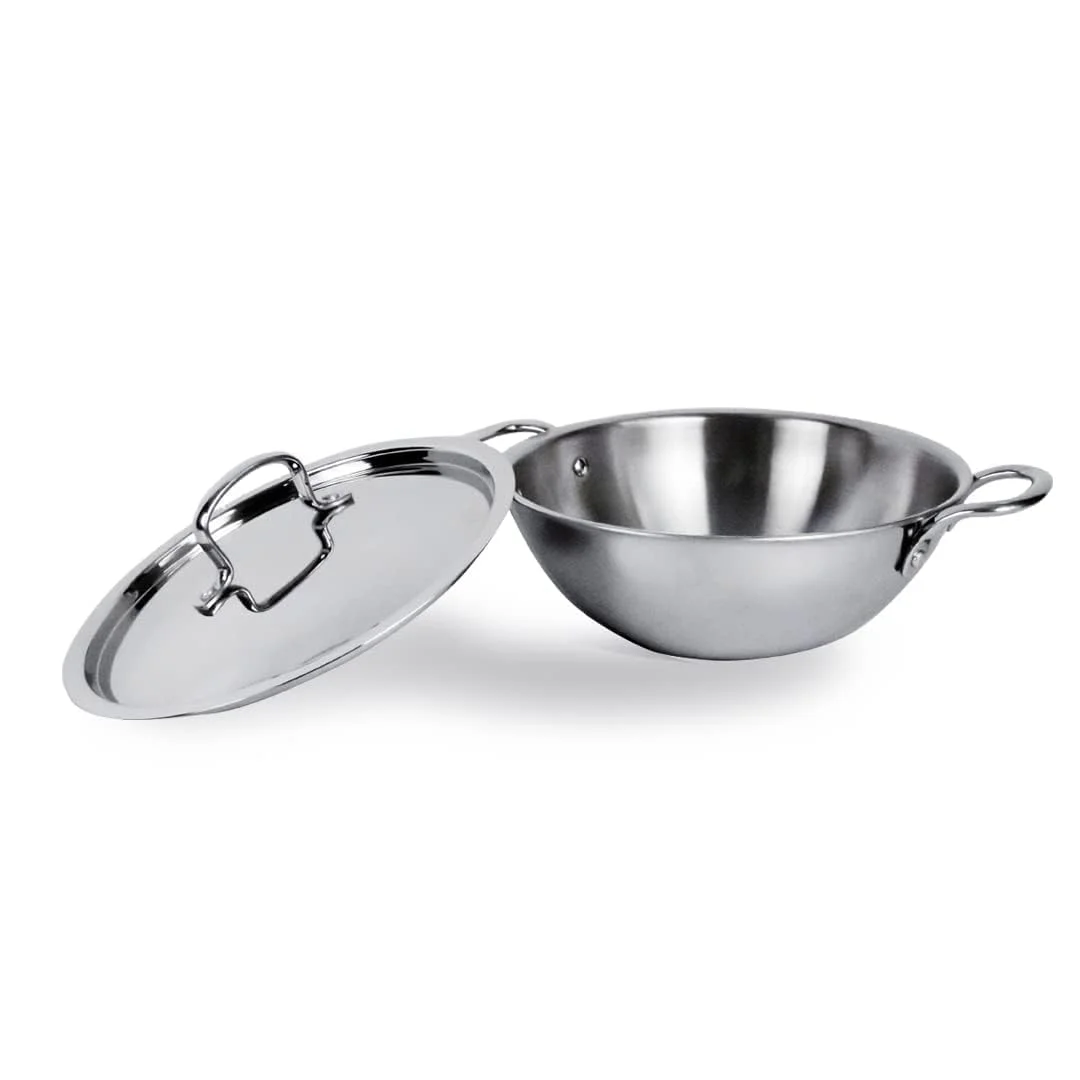 Krishna Tri‑Ply 2.5 DKL 28 Induction‑Compatible Professional Stainless Steel Cooking Pot | Even Heat Distribution, Durable Build, Everyday Kitchen Essential image 1