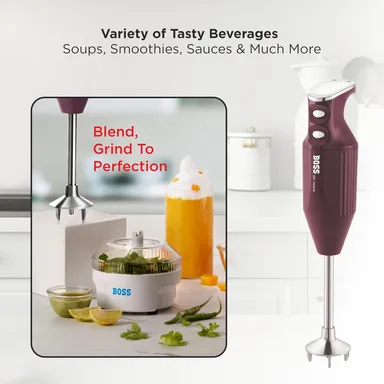 BOSS Big Boss Portable Hand Blender B-146 | 275W Motor, ISI Certified for Smoothies & Soups thumbnail 3