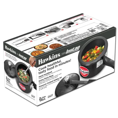 Hawkins 1.5 Litre Instaa Hard Anodised Pressure Cooker – Induction Compatible, Tall Body, Inner Lid Design, Black thumbnail 2