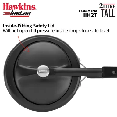Hawkins 1.5 Litre Instaa Hard Anodised Pressure Cooker – Induction Compatible, Tall Body, Inner Lid Design, Black thumbnail 7