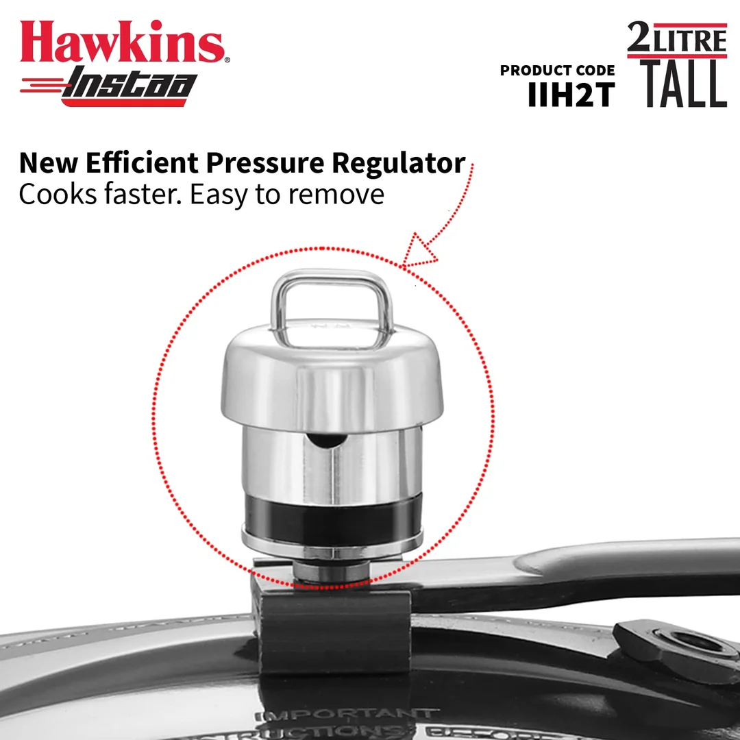 Hawkins 1.5 Litre Instaa Hard Anodised Pressure Cooker – Induction Compatible, Tall Body, Inner Lid Design, Black image 9