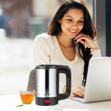 Milton Euroline, Electric Travel Kettle 500ml 1000W Stainless Steel | Milton Euroline with Auto Shut-Off and Concealed Heating Element thumbnail 6