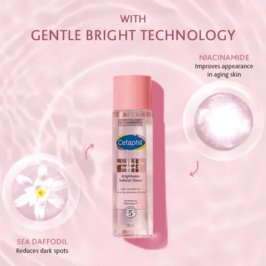 Cetaphil Bright Healthy Niacinamide Vitamin B3 Sea Daffodil Extract Radiance Refresh Toner Cream | White| Pack of 150 ml thumbnail 3