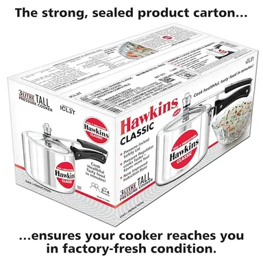 Hawkins Aluminium 3 Litre Pressure Cooker | Induction Inner Lid Cooker | Tall Design Pan Cooker | Best Cooker for Indian Cooking | Silver (ICL3T) thumbnail 4