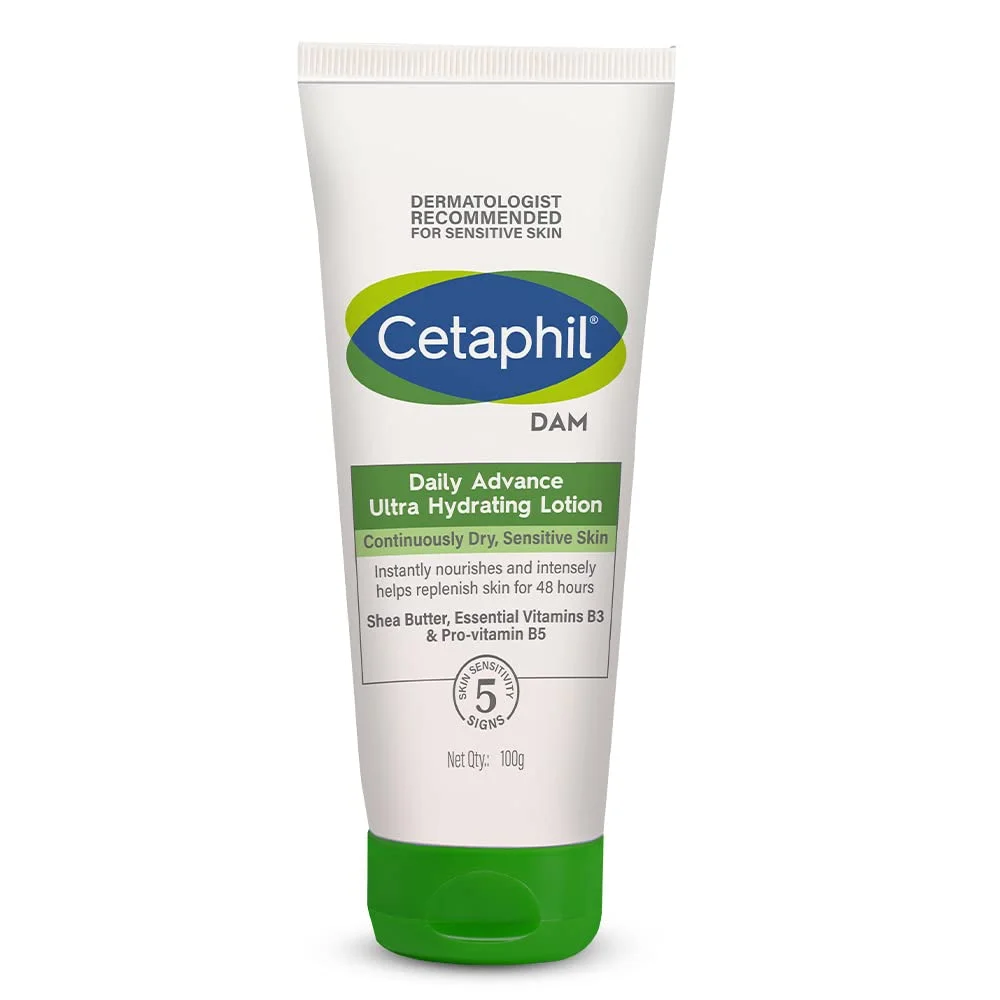 Cetaphil Daily Advance Ultra Hydrating Lotion 100 g | Best Long Lasting Moisturizer for Dry & Sensitive Skin, Face & Body Lotion image 1