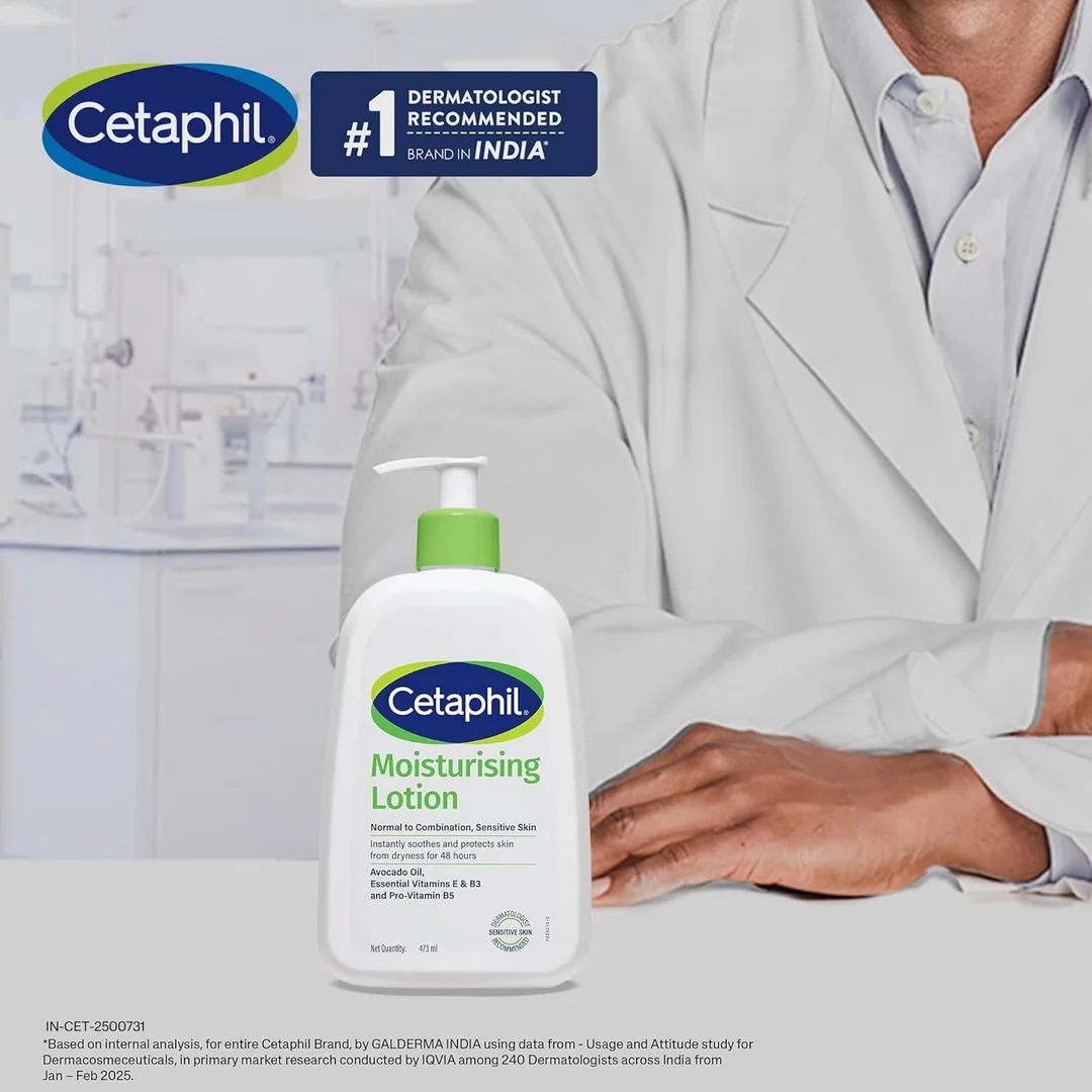 Cetaphil Moisturising Lotion for Face & Body, 500ml - Hydrating Formula for Normal to Dry Skin, Non-Comedogenic, Fragrance-Free, Dermatologist Tested, 24 Hour Moisturization image 8