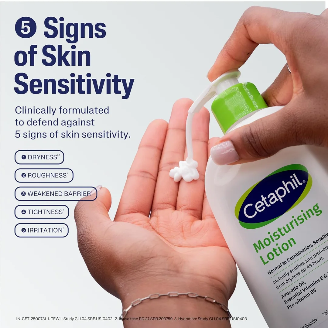 Cetaphil Moisturising Lotion for Face & Body, 500ml - Hydrating Formula for Normal to Dry Skin, Non-Comedogenic, Fragrance-Free, Dermatologist Tested, 24 Hour Moisturization image 4