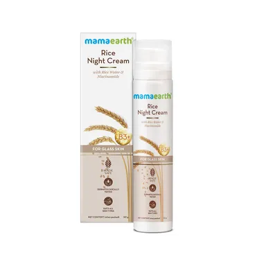 Mamaearth Rice Night Cream |with Rice Water & Niacinamide | Best Night Cream for Hydrated| Clear & Glass Skin | Anti-Aging 50g thumbnail 1