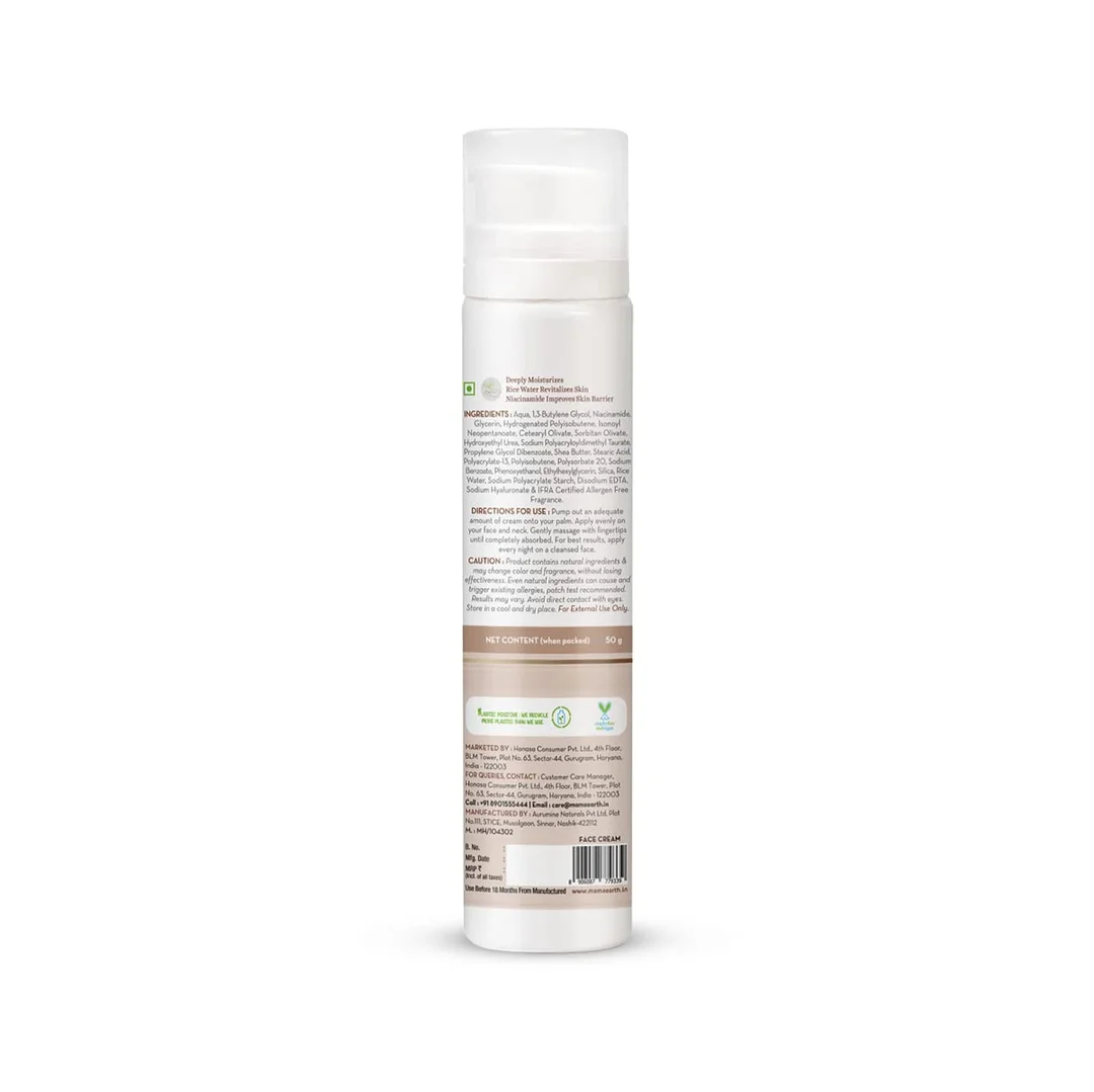 Mamaearth Rice Night Cream |with Rice Water & Niacinamide | Best Night Cream for Hydrated| Clear & Glass Skin | Anti-Aging 50g image 4