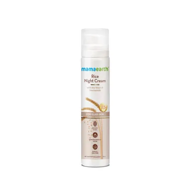 Mamaearth Rice Night Cream |with Rice Water & Niacinamide | Best Night Cream for Hydrated| Clear & Glass Skin | Anti-Aging 50g
