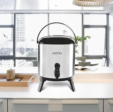 Milton Stellar 5 Thermosteel 4.6L Insulated Stainless Steel Jug with PU Insulation Hot & Cold Water Storage | Leakproof Hygienic Design for Home Office Events thumbnail 1