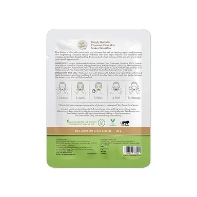 Mamaearth Rice Water Bamboo Sheet Mask with Coconut Milk – Best Hydrating Face Mask for Dry Skin, Skin Brightening, and Glowing Skin, 25g thumbnail 2