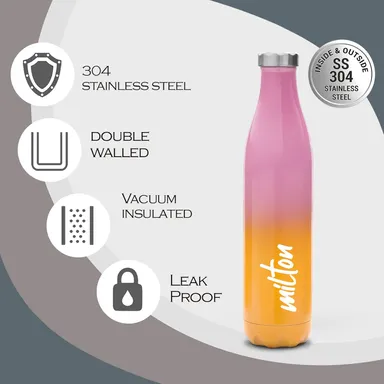 Milton Prudent 810ml Thermosteel Bottle | Hot Cold Water Bottle | Leak Proof Rust Free | Office Travel Tea Coffee | Blue thumbnail 1