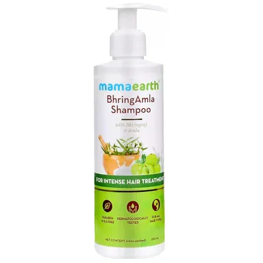 Mamaearth BhringAmla Shampoo for Dry & Frizzy Hair  Best Herbal Shampoo with Bhringraj & Amla for Intense Hair Treatment thumbnail 0