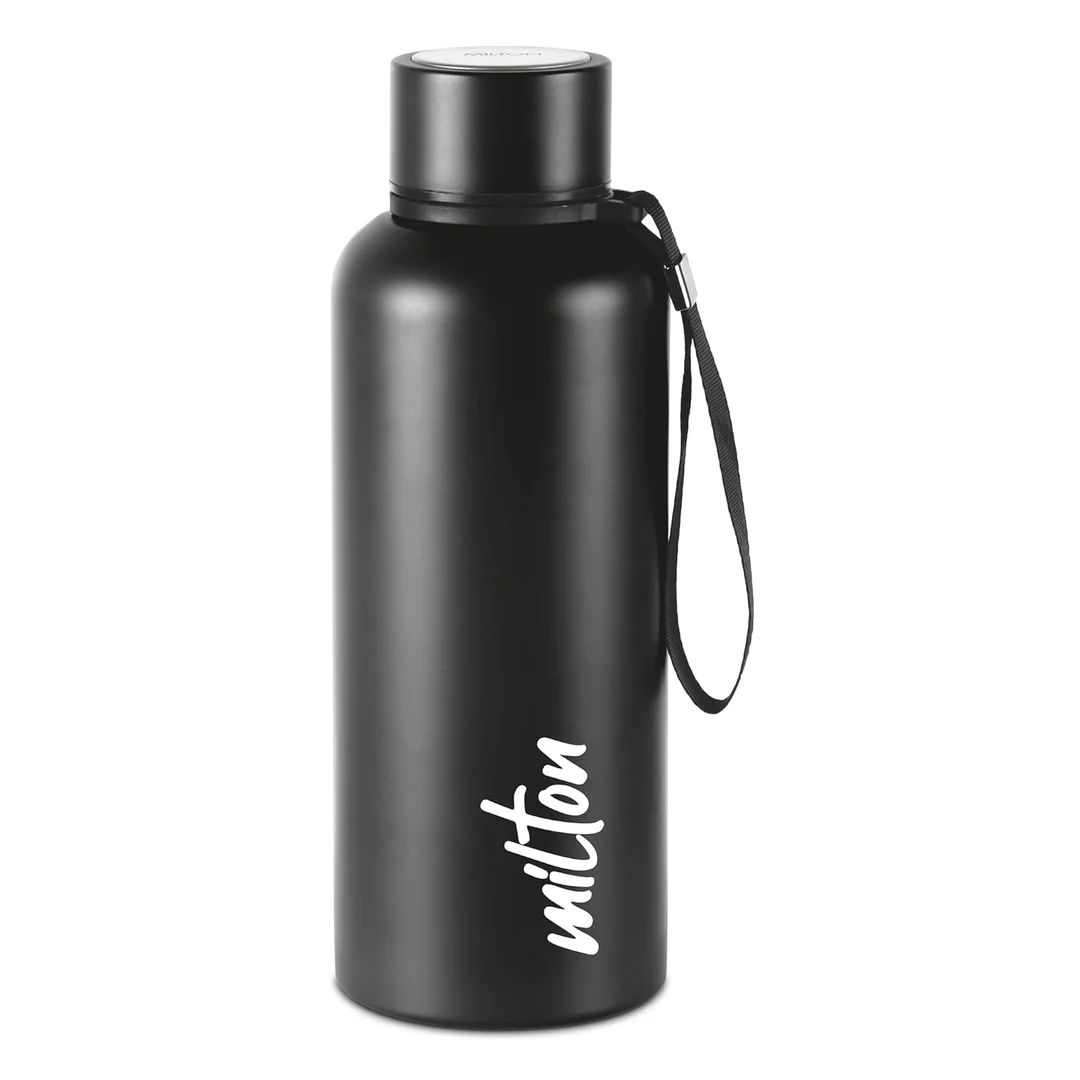 ​Milton Aura 1000 Thermosteel Bottle | 1050 ml, 24 Hours Hot & Cold, Leak-Proof, Easy Grip, Rust-Proof | Black image 7