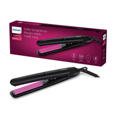 Philips Selfie Hair Straightener HP8302/06 Ceramic Hair Straightener for Damaged Hair with SilkPro Care, No Heat Damage, Compact & Fast Heating, Salon-Quality Styling at Home thumbnail 0