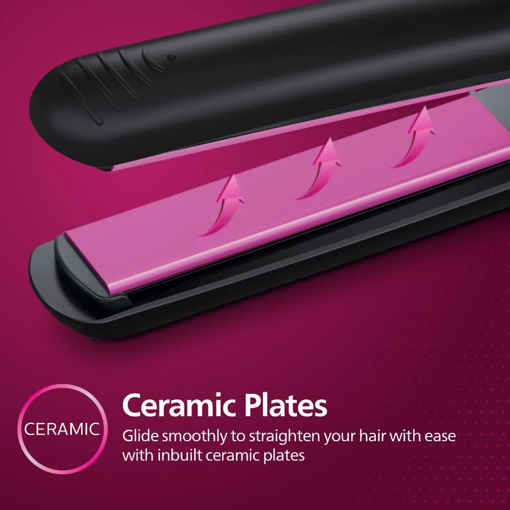 Philips Selfie Hair Straightener HP8302/06 Ceramic Hair Straightener for Damaged Hair with SilkPro Care, No Heat Damage, Compact & Fast Heating, Salon-Quality Styling at Home image 4