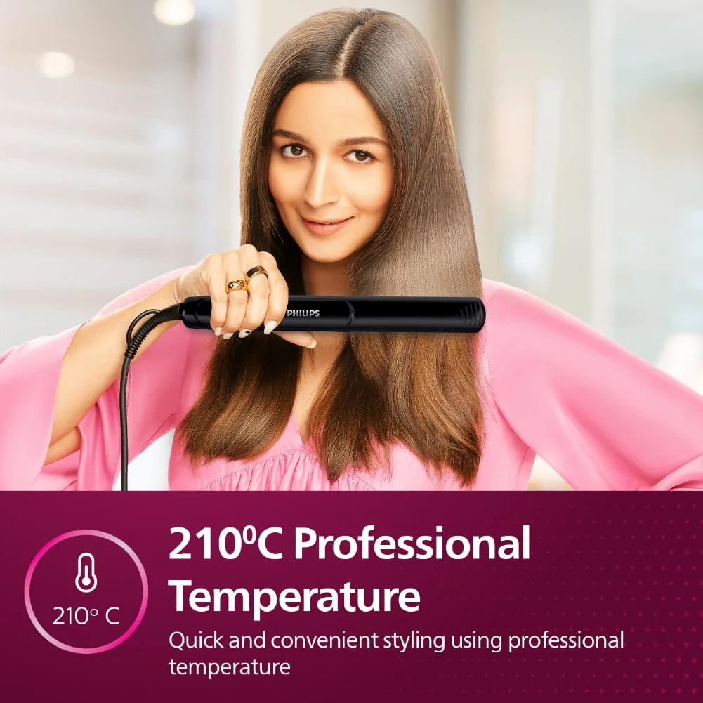 Philips Selfie Hair Straightener HP8302/06 Ceramic Hair Straightener for Damaged Hair with SilkPro Care, No Heat Damage, Compact & Fast Heating, Salon-Quality Styling at Home image 5