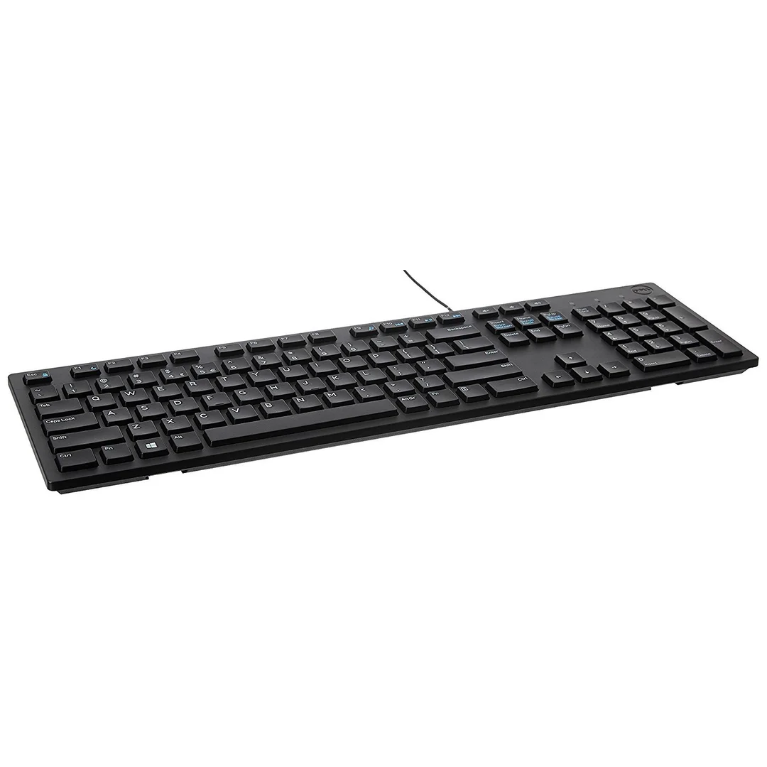 Dell KB216 Wired Multimedia Keyboard USB Full Size Chiclet Keys Spill Resistant with Media Hot Keys for PC Laptop Office Use image 1