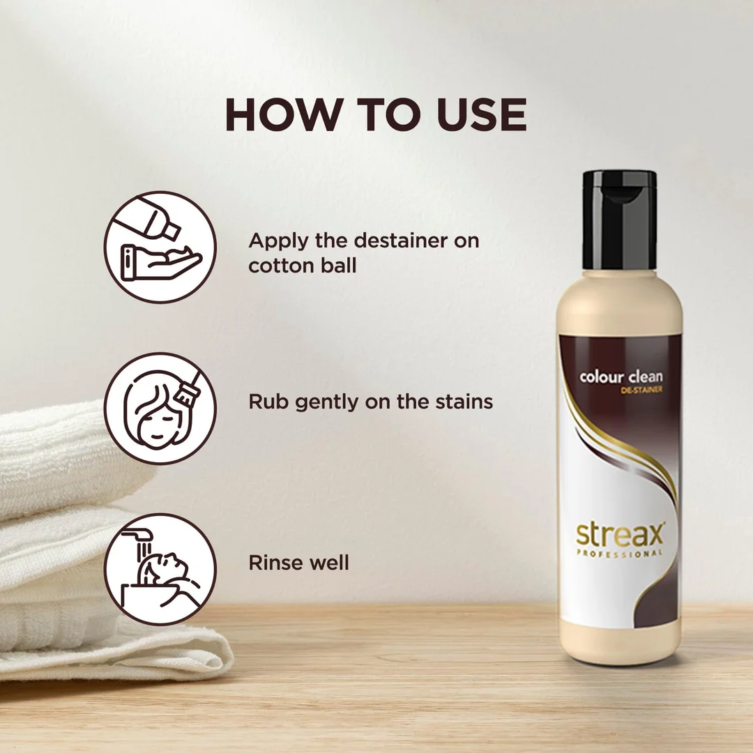 Streax Professional Color Clean Destainer (100ml) – Hair Color Stain Remover for Salon & Home Use image 4