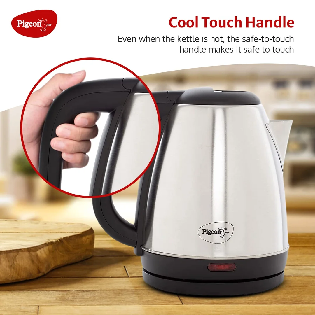Pigeon Amaze Plus 1.5L Stainless Steel Electric Kettle 1300W Auto Shut-off Fast Boil Cordless Base Comfortable Pour Kitchen Appliance image 3