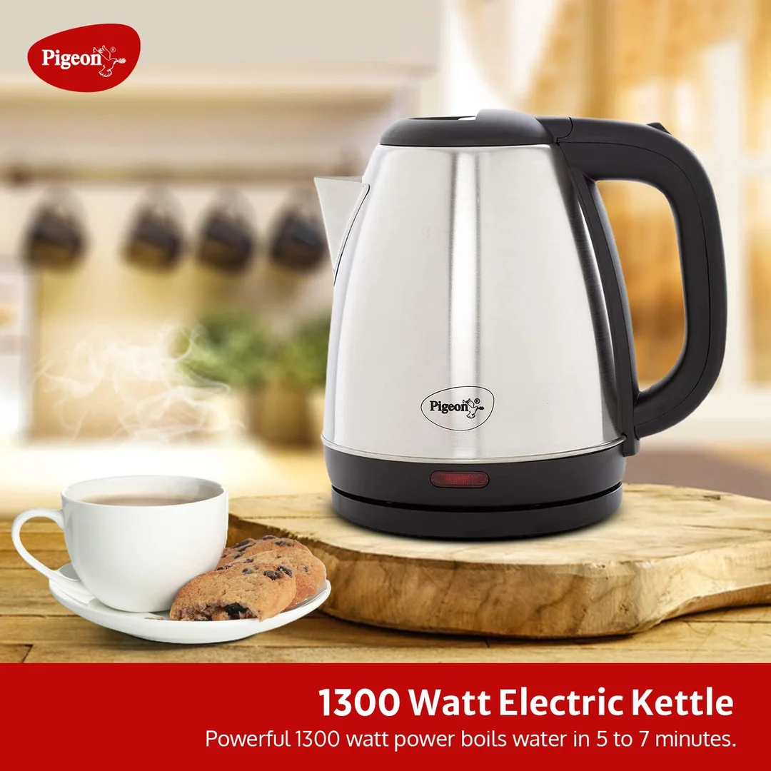 Pigeon Amaze Plus 1.5L Stainless Steel Electric Kettle 1300W Auto Shut-off Fast Boil Cordless Base Comfortable Pour Kitchen Appliance image 5