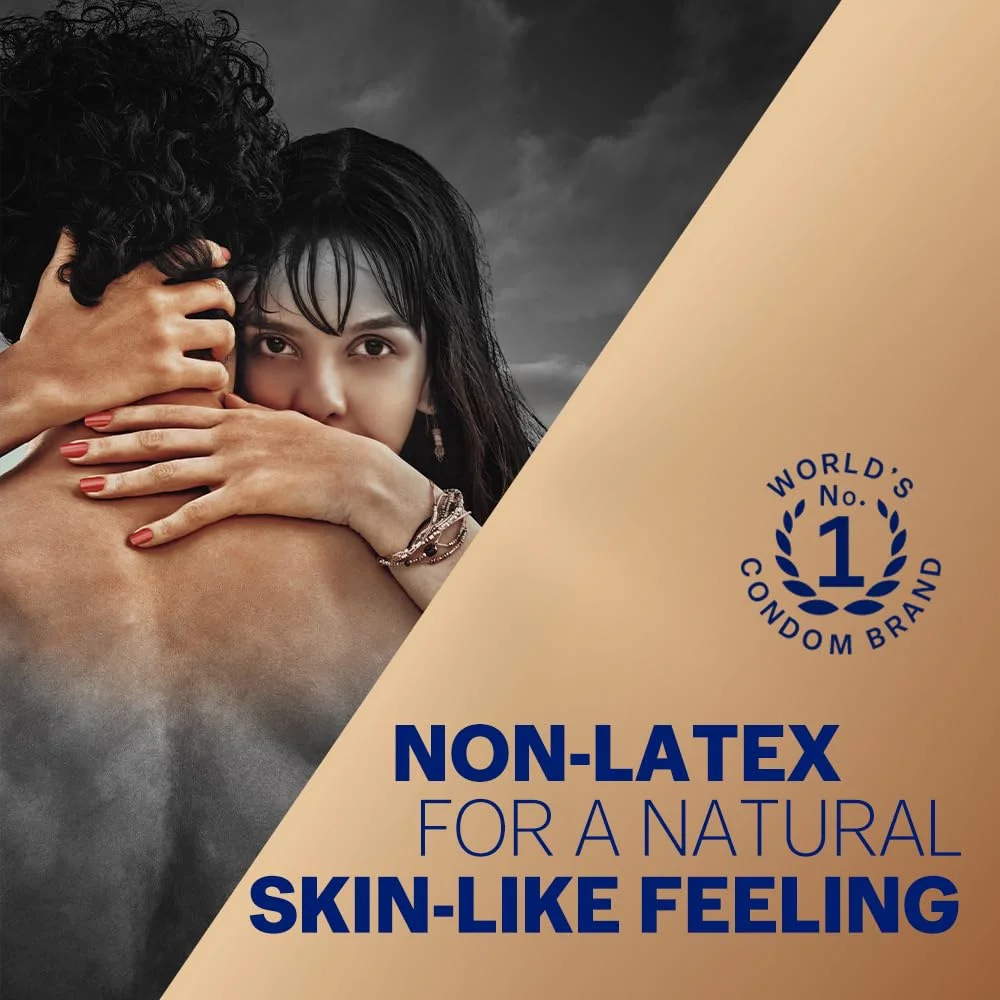 Durex Real Feel Condoms for Men | 3 Count | Latex-Free for Enhanced Pleasure and Comfort – Best Condoms for Sensitive Skin image 2
