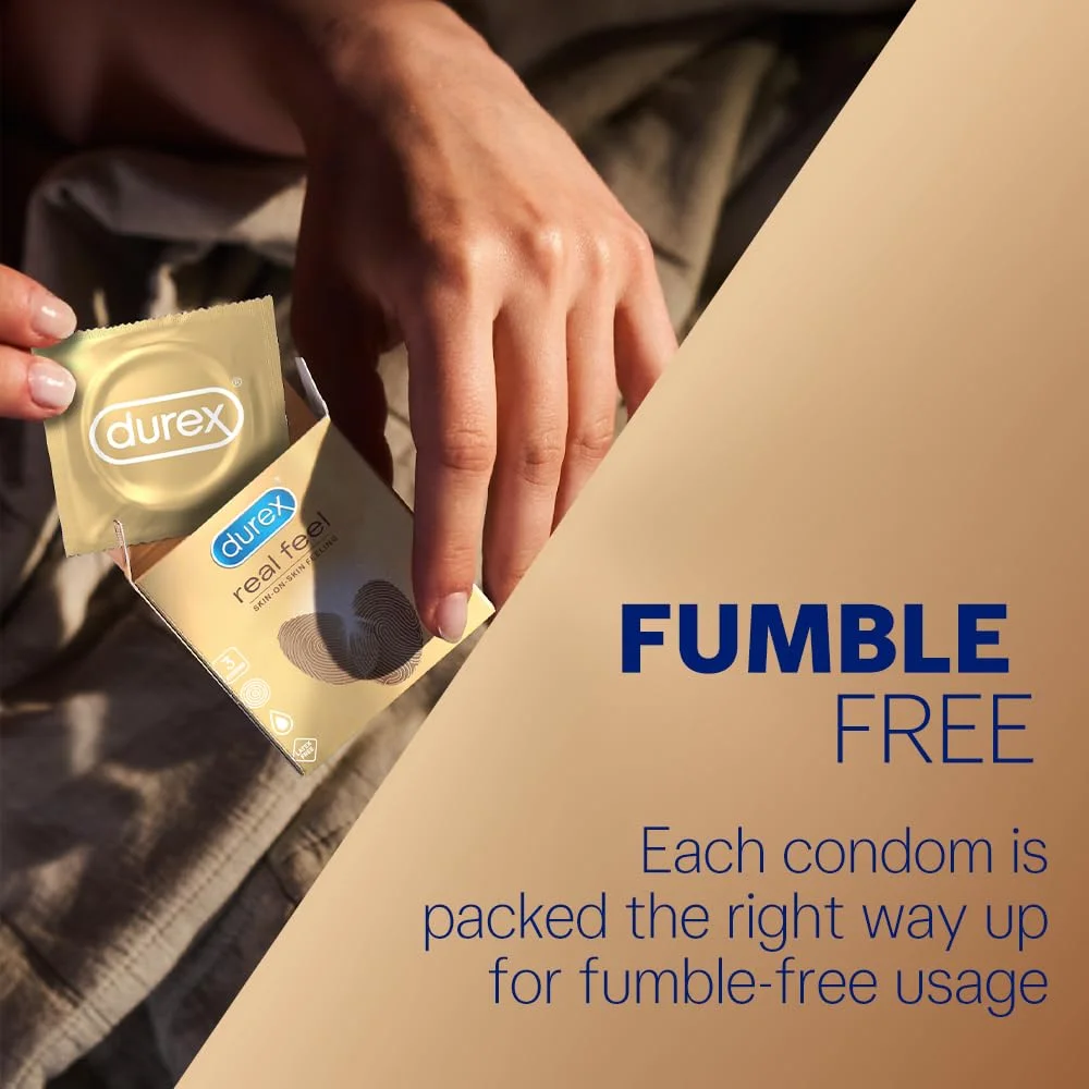 Durex Real Feel Condoms for Men | 3 Count | Latex-Free for Enhanced Pleasure and Comfort – Best Condoms for Sensitive Skin image 5