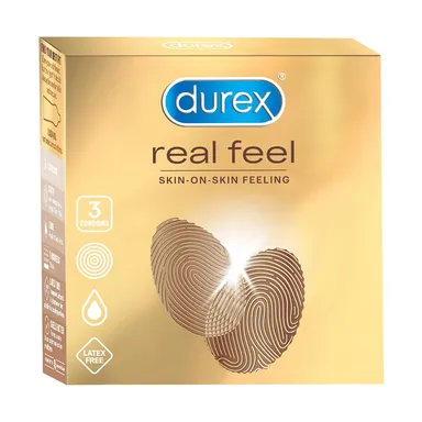 Durex Real Feel Condoms for Men | 3 Count | Latex-Free for Enhanced Pleasure and Comfort – Best Condoms for Sensitive Skin thumbnail 0
