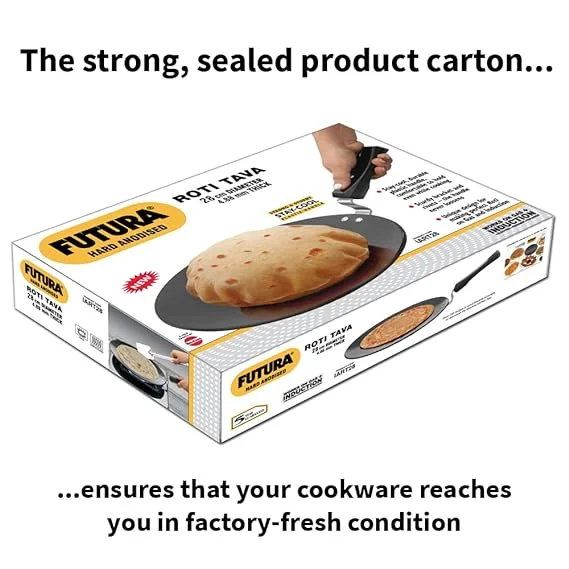 Hawkins Futura 28 cm Tawa | AT28 | Hard Anodised Non-Stick Tawa with Stainless Steel Handle – Induction Compatible for Roti, Chapati, Paratha image 6