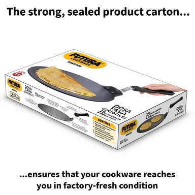 Hawkins Futura 28 cm Non-Stick Dosa Tava Hard Anodised Aluminium Tawa with Stay-Cool Handle PFOA-Free Coating Perfect for Large Dosa Uttapam thumbnail 6
