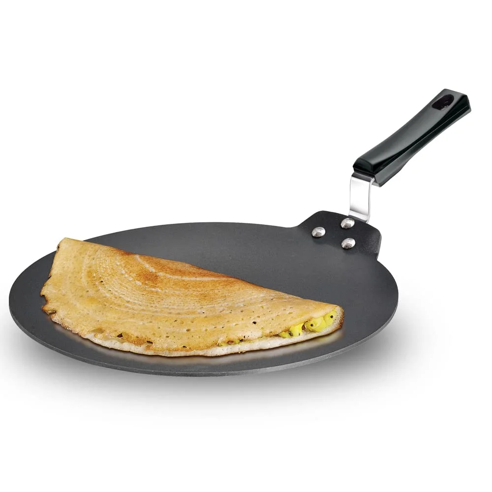 Hawkins Futura 28 cm Non-Stick Dosa Tava Hard Anodised Aluminium Tawa with Stay-Cool Handle PFOA-Free Coating Perfect for Large Dosa Uttapam image 1