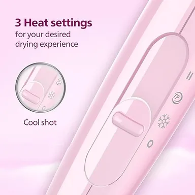 Philips BHC017/00 ThermoProtect 1200W Hair Dryer with Air Concentrator & Diffuser Pink for Fast Safe Styling Daily Use thumbnail 3
