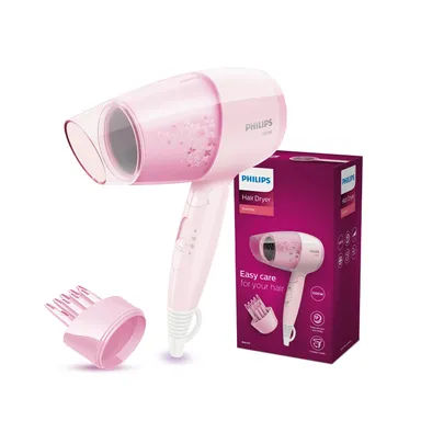 Philips BHC017/00 ThermoProtect 1200W Hair Dryer with Air Concentrator & Diffuser Pink for Fast Safe Styling Daily Use thumbnail 0
