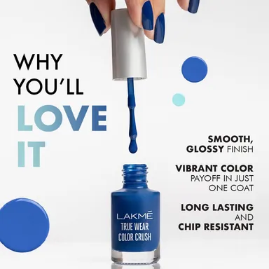 LAKMÉ True Wear Glossy Finish Nail Polish | Long Lasting & Vibrant Nail Paint, Quick-Dry, Affordable Color, 6ml thumbnail 4