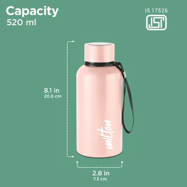 Milton Aura 500 Thermosteel 520ml Water Bottle Beige | Leak Proof Hot & Cold Vacuum Insulated for Office Gym School thumbnail 4