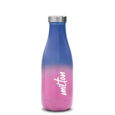 Milton Prudent 350 Thermosteel Bottle | 360 ml Hot and Cold Water Bottle | Leak Proof | Rust Proof | Easy Grip | Tea Coffee Travel Bottle for Office School Pink Blue thumbnail 0
