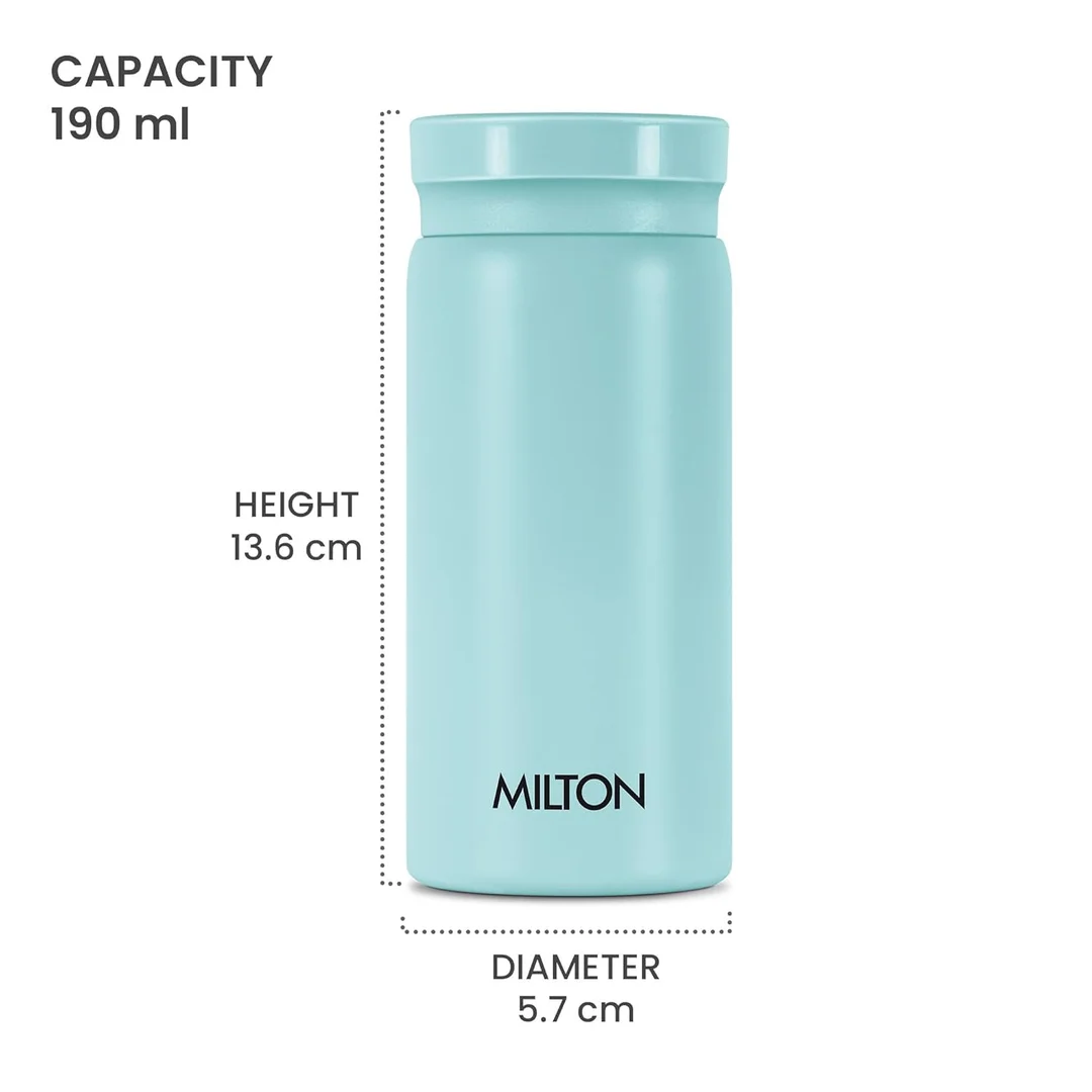 Milton Minimate 200 | 190 ml thermosteel insulated water bottle| 24 hr hot & cold |leak proof image 6