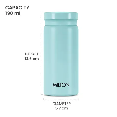 Milton Minimate 200 | 190 ml thermosteel insulated water bottle| 24 hr hot & cold |leak proof thumbnail 5